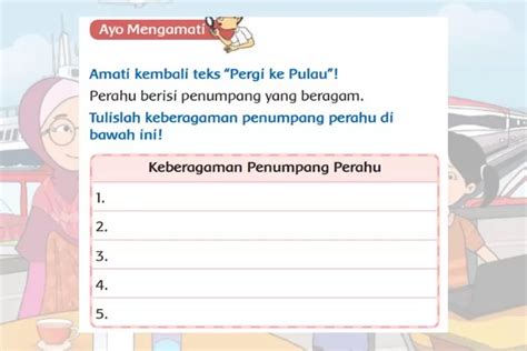 Amati Keberagaman Penumpang Perahu Kunci Jawaban Tema 7 Kelas 3