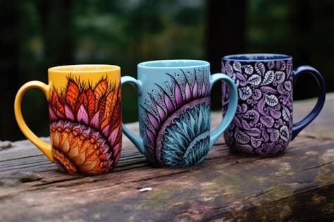 Premium Ai Image Ceramic Mugs With Intricate Handpainted Designs