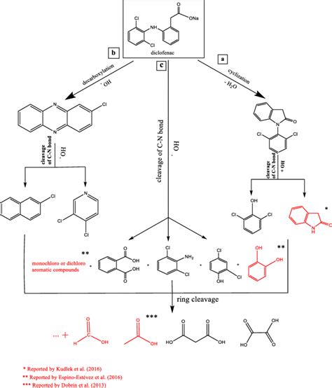 Schematic Of Proposed Electro Oxidation Degradation Pathway Of Dcf In Download Scientific