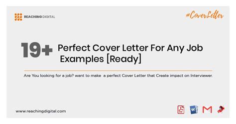 Perfect Cover Letter For Any Job Examples Ready Reaching Digital