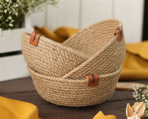 Round Jute Basket With Storage Handles Eco Friendly Basket Etsy