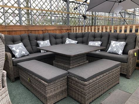 Larne Cappuccino Rattan Corner Sofa Set Large 10 Seater