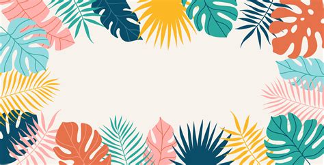 Summer tropical background with copy space for text. Palm leaves ...