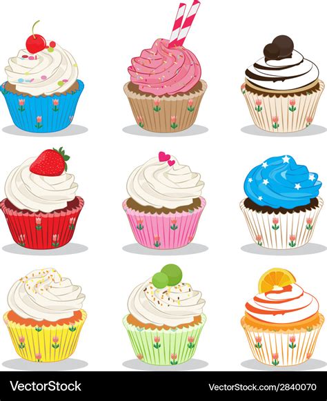 Cute Cupcake Royalty Free Vector Image Vectorstock