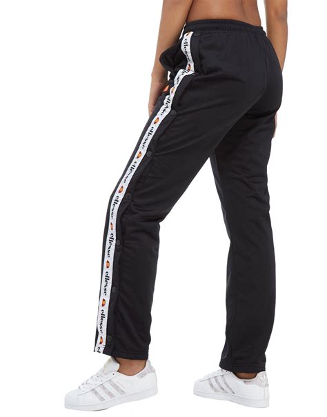 Ellesse Synthetic Tape Popper Pants In Black White Black Lyst