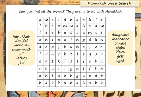 Hanukkah Word Search Inspire And Educate By Krazikas