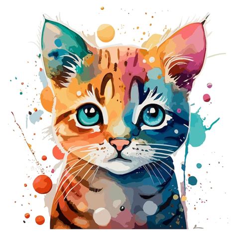 Premium Vector Watercolor Cat Vector Design Bundle