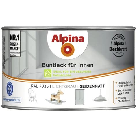 Alpina Buntlack Grau Seidenmatt Hagebau At