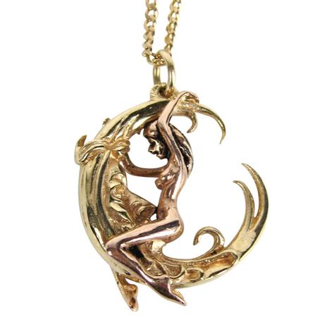 Gold Erotica Moon Pendant Necklace At 1stdibs