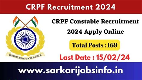 Crpf Constable Recruitment Apply Online For Posts Sarkari