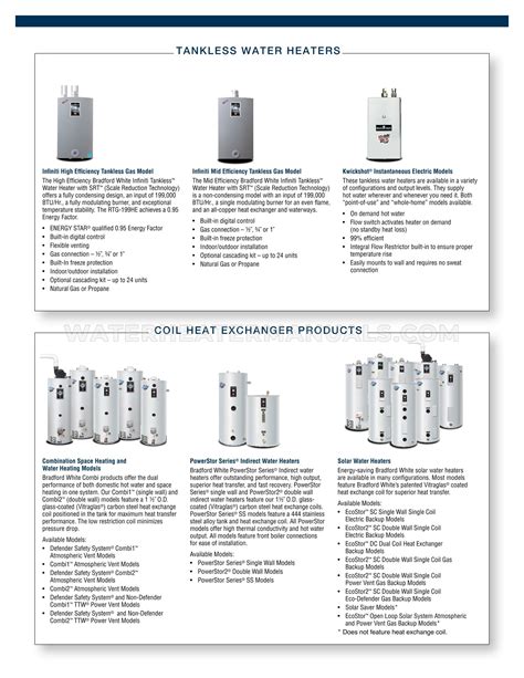 Bradford White Rg Pv T N Water Heater Residential Selection Guide