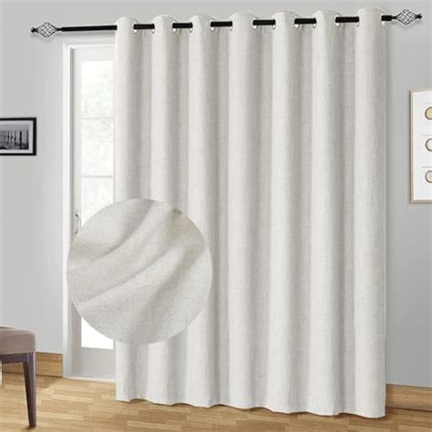 Linen Blackout Curtains Durable Thick Textured Linen Look 100 Blackout Patio Door Curtain Anti