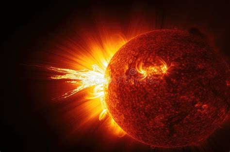 Solar Flare With View Of The Sun S Surface Showing The Intense And