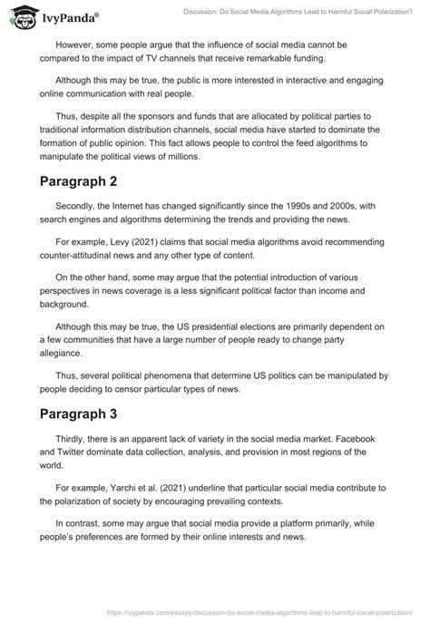 Discussion Do Social Media Algorithms Lead To Harmful Social