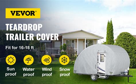 Vevor Teardrop Trailer Cover Fit For Trailers Upgraded