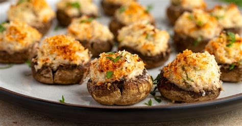 Crab Stuffed Mushrooms Easy Recipe Insanely Good