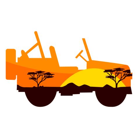 Safari Car Semi Flat Png And Svg Design For T Shirts