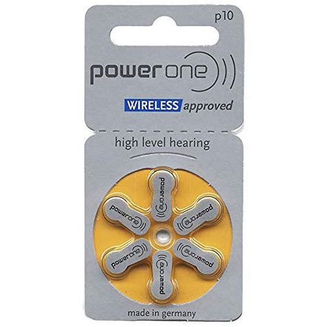 Powerone Size 10 Zinc Air Hearing Aid Batteries Pack Of 60 Yellow Super Long Lasting German