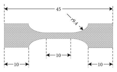 Geometry Of The Tensile Specimen Dimensions Are In Mm Download Scientific Diagram