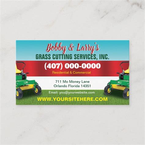 Landscaping Lawn Care Grass Cutting Business Card