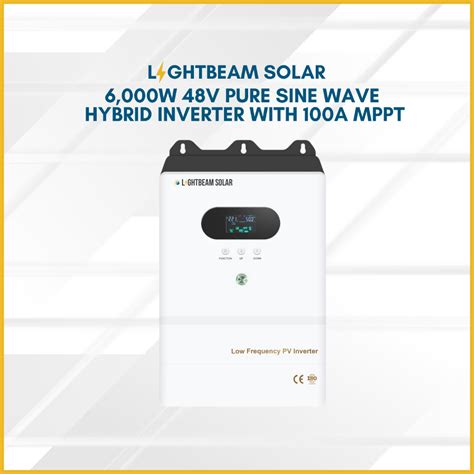 LIGHTBEAM SOLAR 6 000W 48V Pure Sine Wave Toroidal Hybrid Inverter With