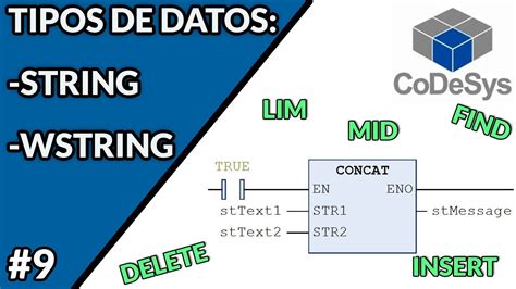 CODESYS 3 5 SP4 TIPOS DE DATOS STRING Y WSTRING FUNCIONES CONCAT