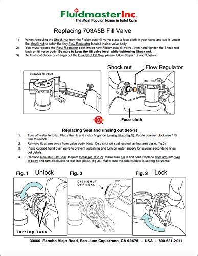 Fluidmaster 703ap4 Specialty Toilet Fill Valve For Glacier Bay And