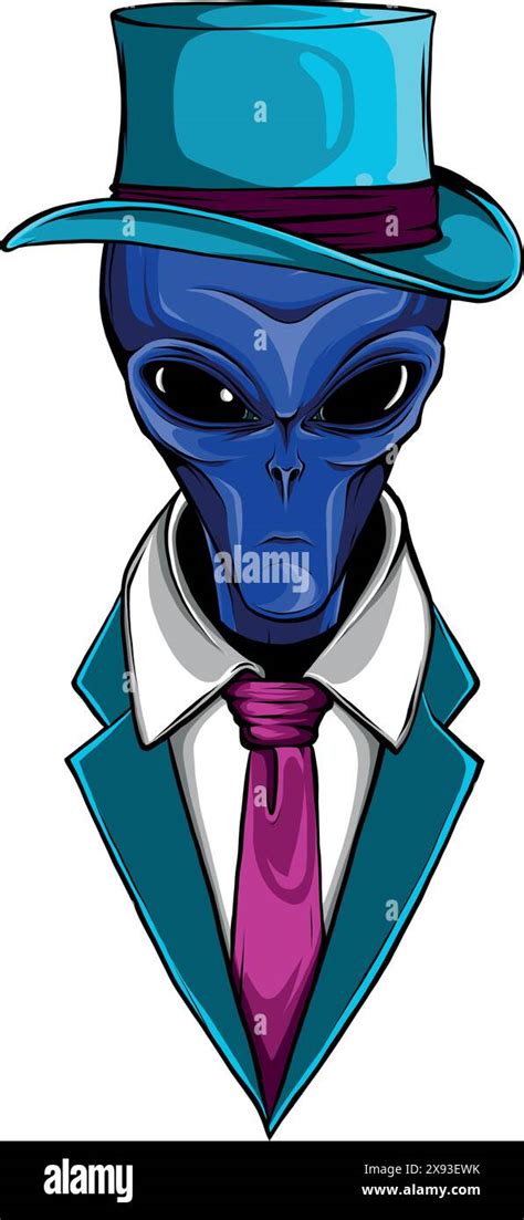 Alien Head Vector Illustration Design Of Extraterrestrial Humanoid