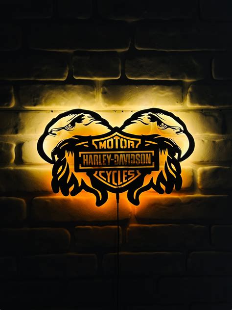 Harley Davidson Led Sign Motorcycle Neon Sign Motor Lover Etsy