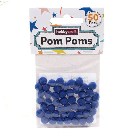 Hobbycraft Pom Poms 7mm 50 Pack Different Colours Childrens Craft