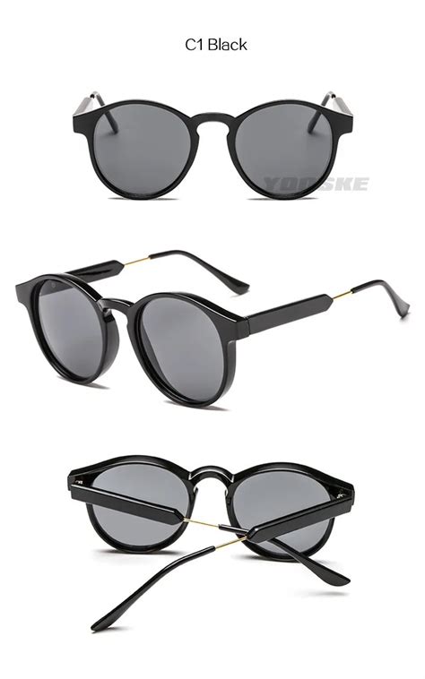 Yooske Brand Round Sunglasses Men Women Unisex Retro Vintage Design