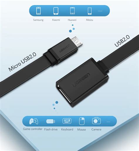 Ugreen US133 Hi Speed Micro USB OTG Adapter 0 5m Round Cable