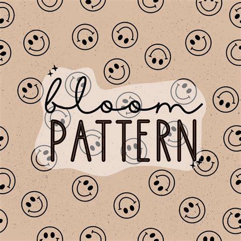 Retro Neutral Beige Smiley Face Seamless Repeat Pattern Boho Etsy