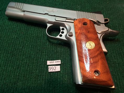 1911 Colt Grips Full Sizeburl Ironwood Gold Colt Medallions