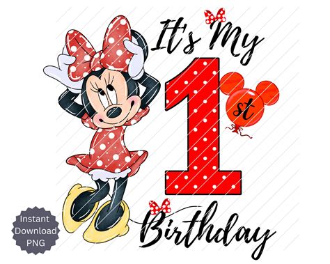 Minnie Mouse 1st Birthday Png