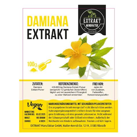 Extrakt Manufaktur Damiana Extrakt Pulver 100 G Shop Apotheke