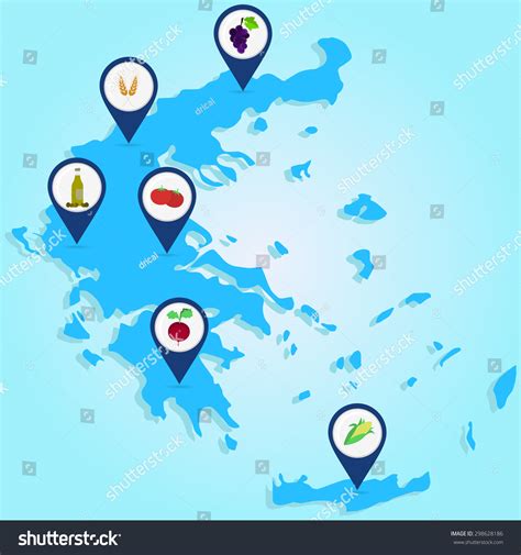 Map Agricultural Greece Map Greece Map Stock Vector (Royalty Free