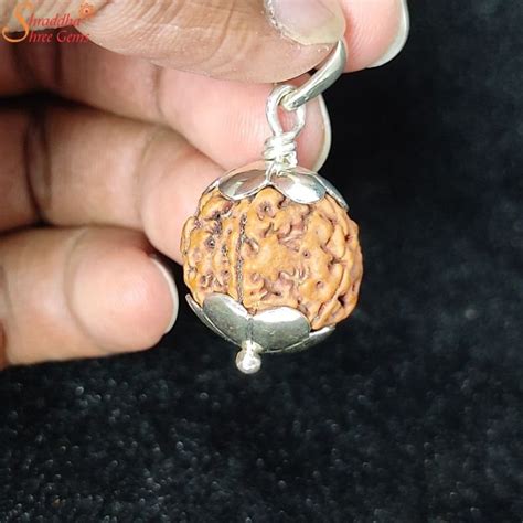 Natural And Certified Mukhi Face Rudraksha Pendants In Sterling Silver