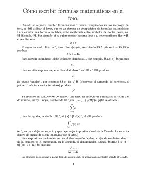 Fillable Online Eva Fing Edu Como Escribir Formulas Matematicas En El