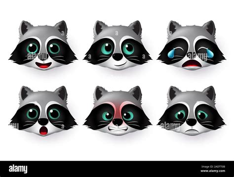 Wolf emojis vector set. Wolfs emoji face head animal character in cute ...