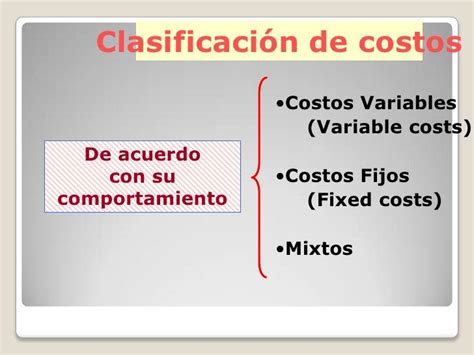 Clasificacion De Los Costos