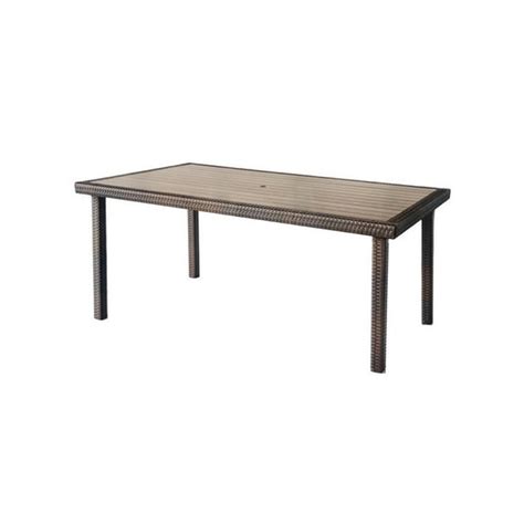 Jeco Wicker Dining Table In Espresso