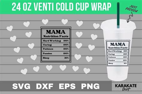 Mama Nutrition 24 Oz Venti Cup Wrap SVG Graphic By KARAKATE Creative