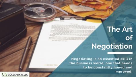 The Art of Negotiation - Cole Sadkin, LLC