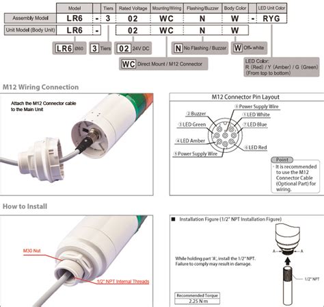 带 M12 连接器的 LR6 LED 信号塔 / LR6-WC - PATLITE