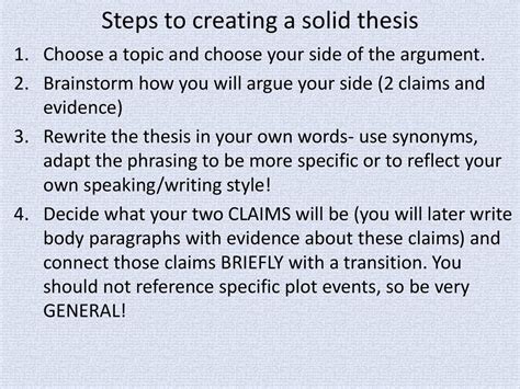 Writing A Solid Thesis Writing A Solid Thesis Ppt Download