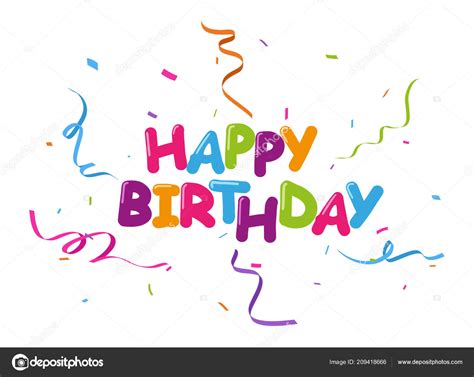 Happy Birthday Celebration Design Colorful Confetti Stock Vector