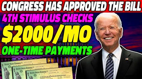 CONGRESS HAS APPROVED THE BILL 2000 MO 4TH STIMULUS CHECKS ONE TIME