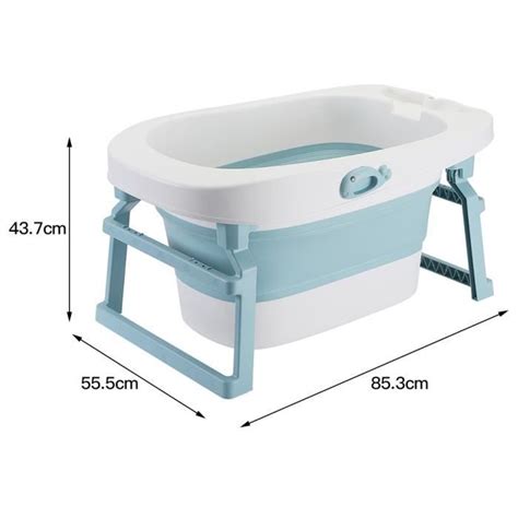 Baignoire Pour Enfants Ohmg Pliable Bleu Avec Siège De Bain Et