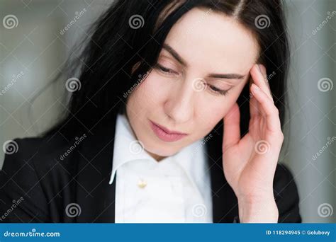 Emotion Face Thoughtful Wistful Pensive Sad Woman Stock Image Image